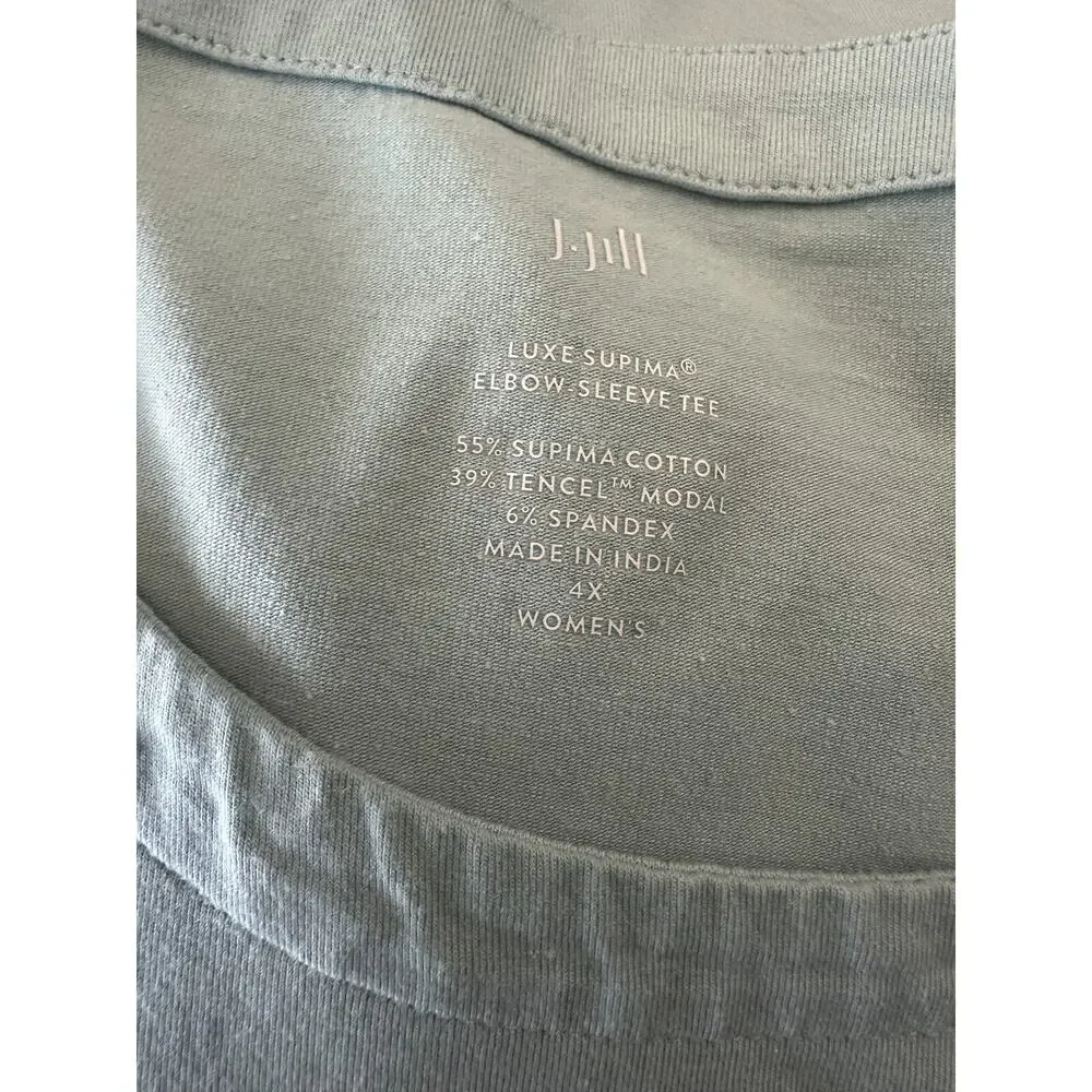 ✨2/$20 J. Jill Luxe Supima Elbow Sleeve Tee Short Sleeve Top Womens Plus Size 4X - Picture 11 of 12